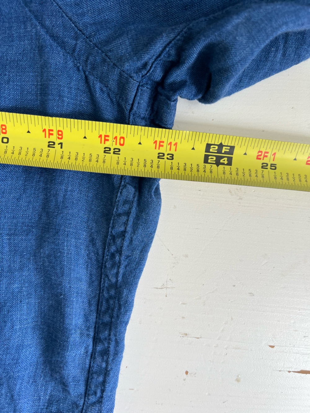 Blue linen long sleeve shirt - Men’s XL - Picture 7 of 8